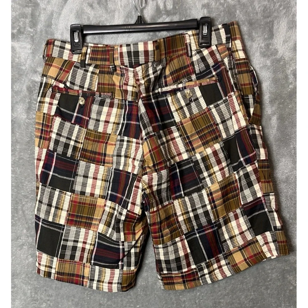 Peter Millar SZ 34 100%‎ Cotton Madras Patchwork Lightweight Casual Shorts